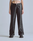 UNDERGOLD W CAPSULE BASIC PLEATHER WIDE JEANS BLACK