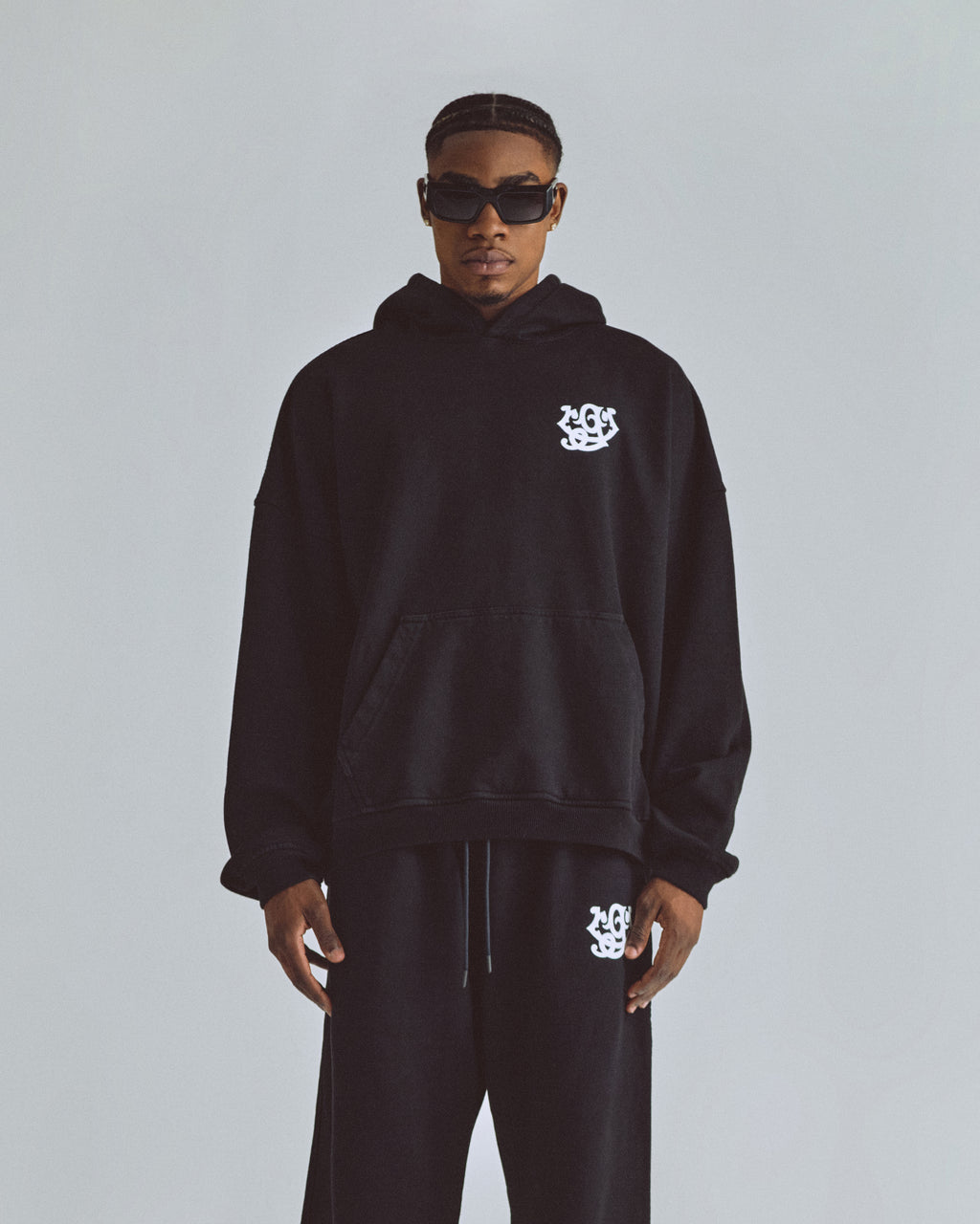 THE PATH MONOGRAM HOODIE BLACK