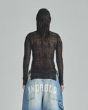 Undergold Basics Turtle Neck Top Transparent Black