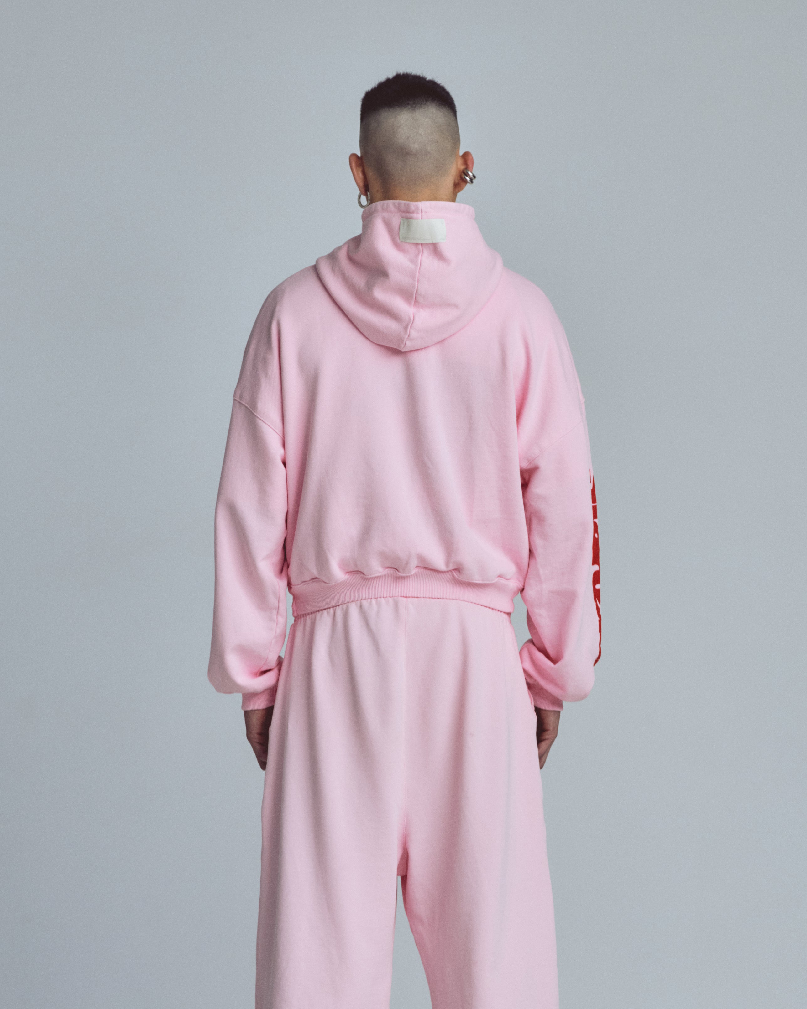 UNDERGOLD  STARDUST SYMBOL BOXY FIT HOODIE PINK