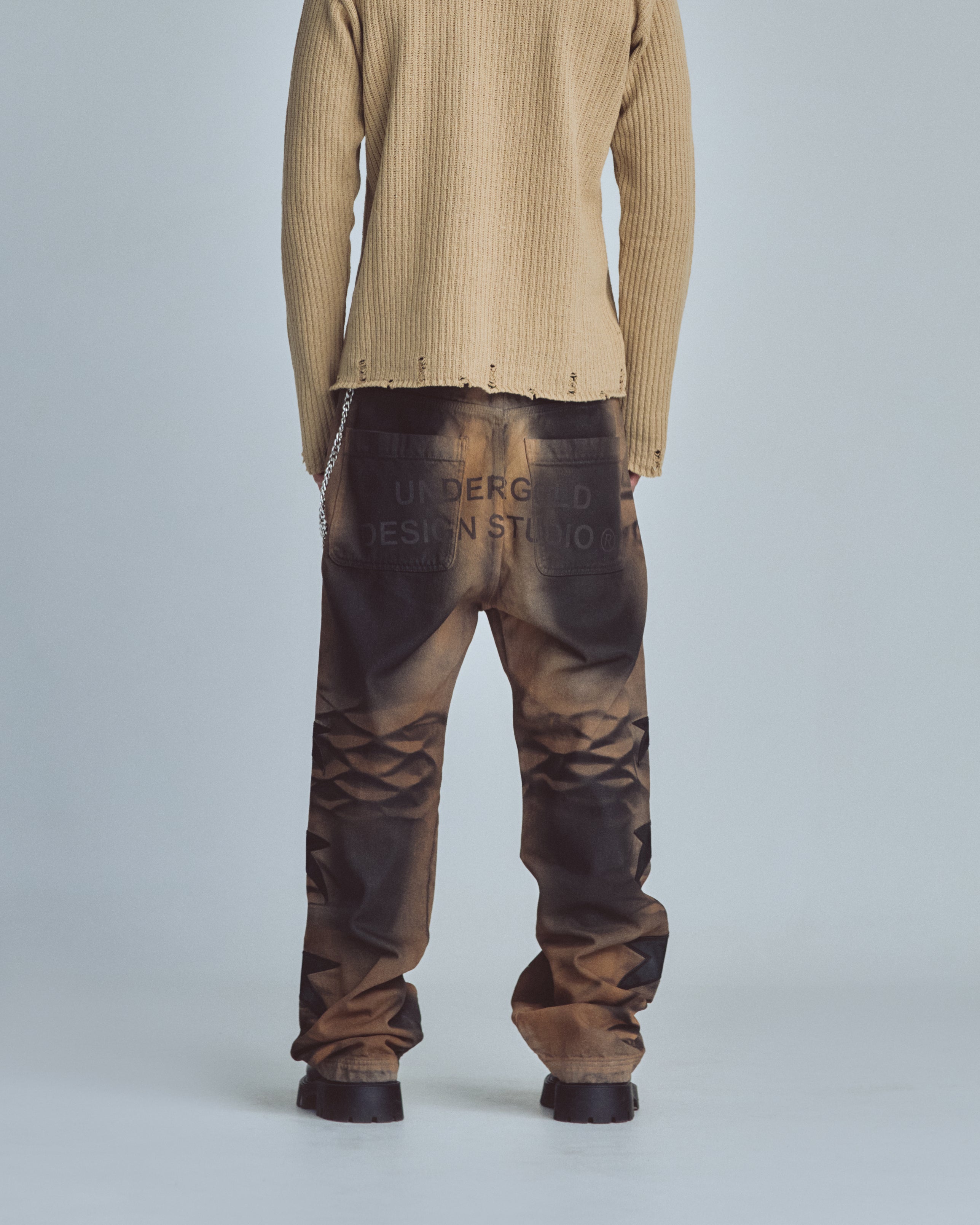 UNDERGOLD STARDUST STARS WIDE JEANS VINTAGE BROWN