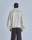 Undergold Basics Polo Collar Boxy Fit Hoodie – Cream