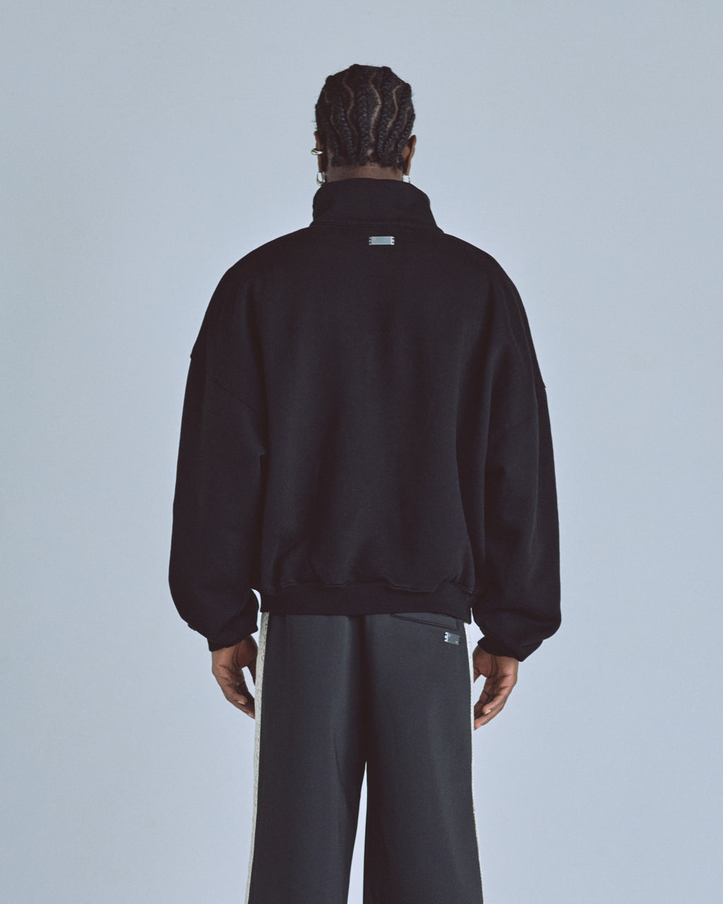 UNDERGOLD BASICS POLO COLLAR BOXY FIT HOODIE – BLACK