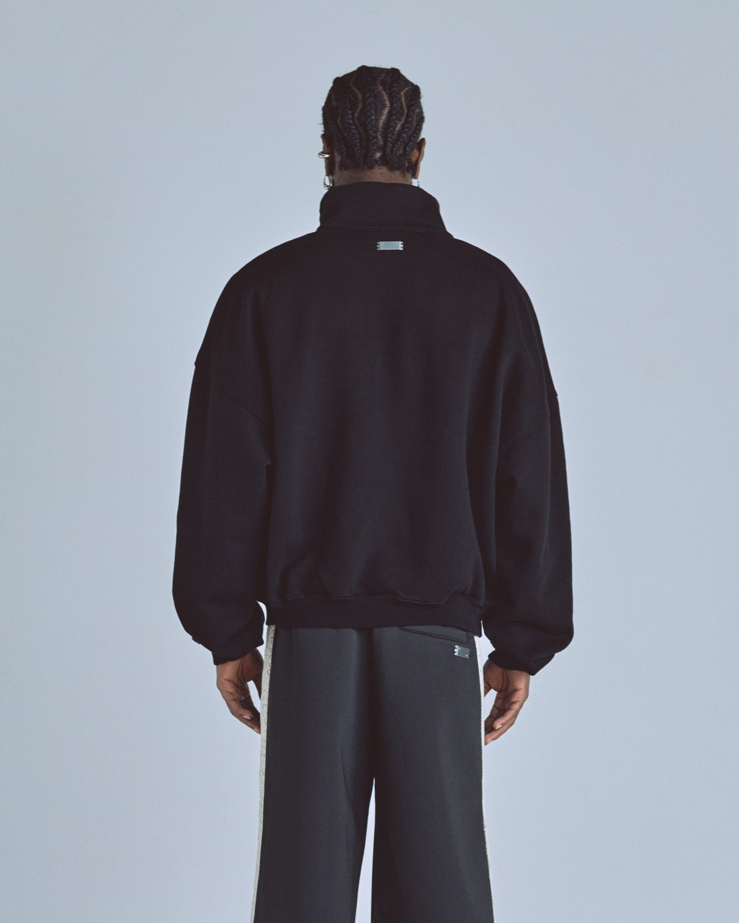 UNDERGOLD BASICS POLO COLLAR BOXY FIT HOODIE – BLACK