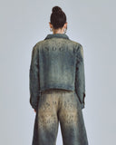 UNDERGOLD W AGNUS DEI UNDRGLD RIPPED JACKET DIRTY BLUE