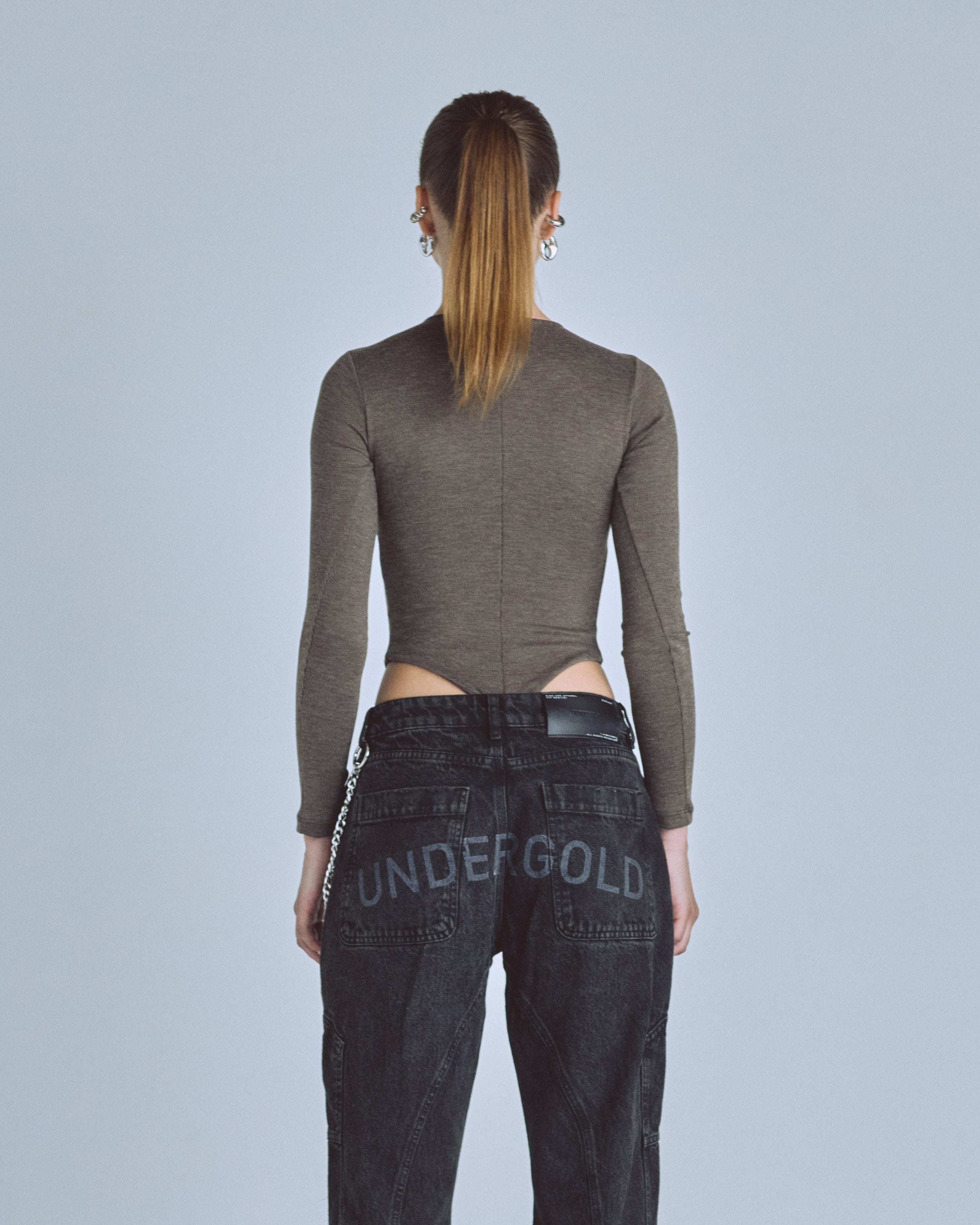 BASICS OVAL BRAIDED BODYSUIT – BROWN