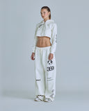 UNDERGOLD GOLDEN HERITAGE SLIM FIT ZIP UP CROPPED HOODIE – WHITE