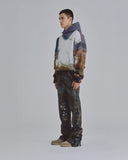 Undergold 94' Riveted Painted Flare Jeans Gothic Blue