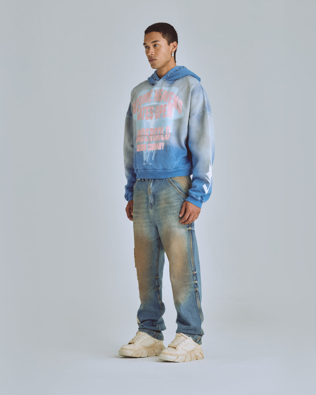AGNUS DEI FUTURE HEAVENS HOODIE STORM BLUE