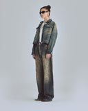 UNDERGOLD W AGNUS DEI UNDRGLD RIPPED JACKET DIRTY BLUE