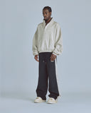 Undergold Basics Polo Collar Boxy Fit Hoodie – Cream