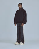 Undergold Basics Polo Collar Boxy Fit Hoodie – Black