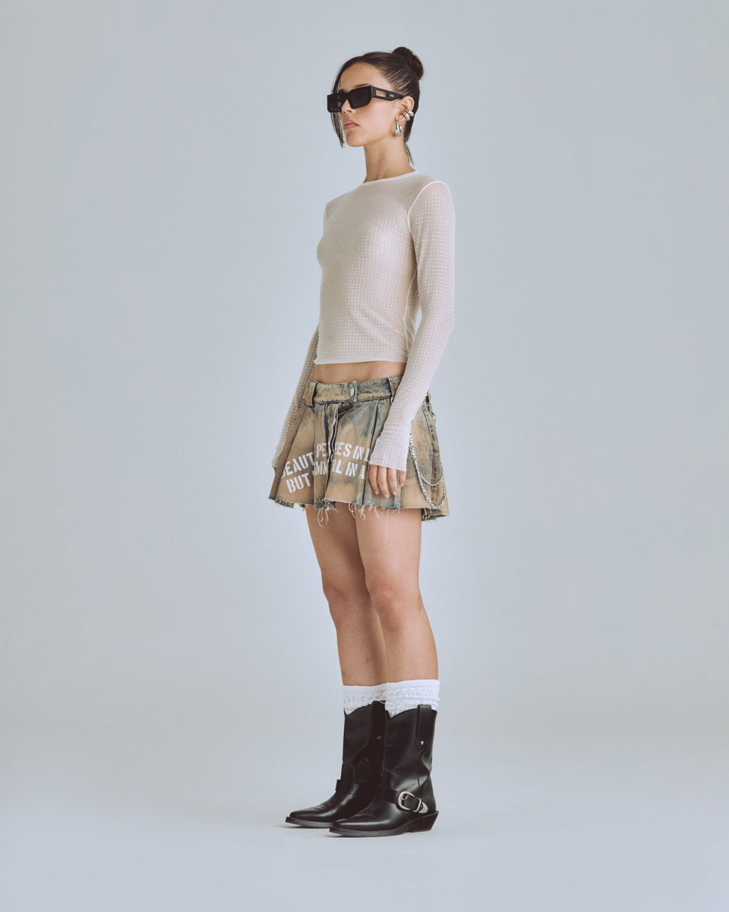 UNDERGOLD AGNUS DEI RHINESTONE LONGSLEEVE CREAM