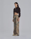 Undergold 94' W Riveted Painted Wide Jeans Gothic Blue