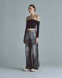 Undergold Basics Off Shoulder Long Sleeve Top Black