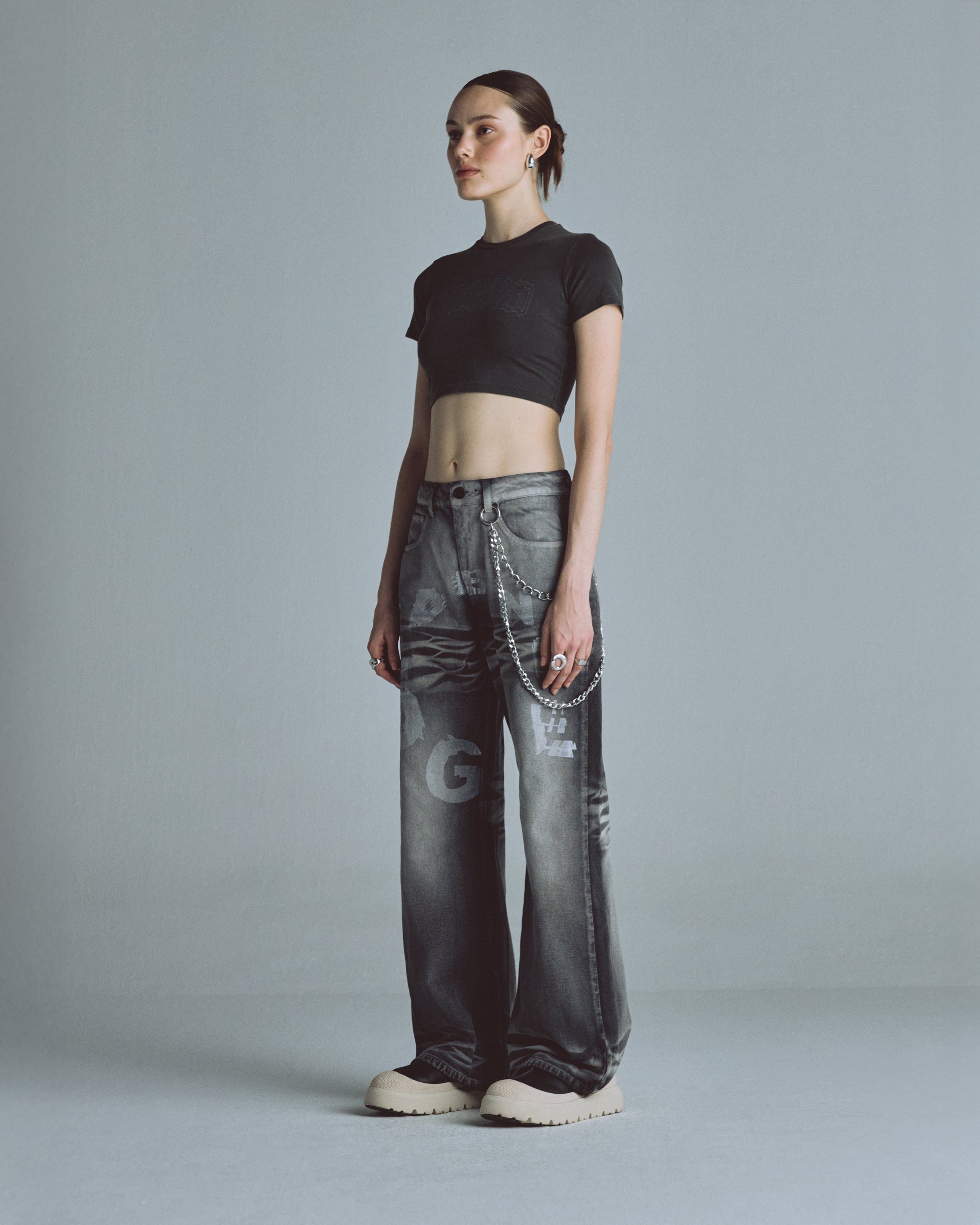 UNDERGOLD W ECHOES TREMOR WIDE JEANS WASHED GRAY