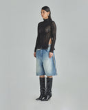 Undergold Basics Turtle Neck Top Transparent Black