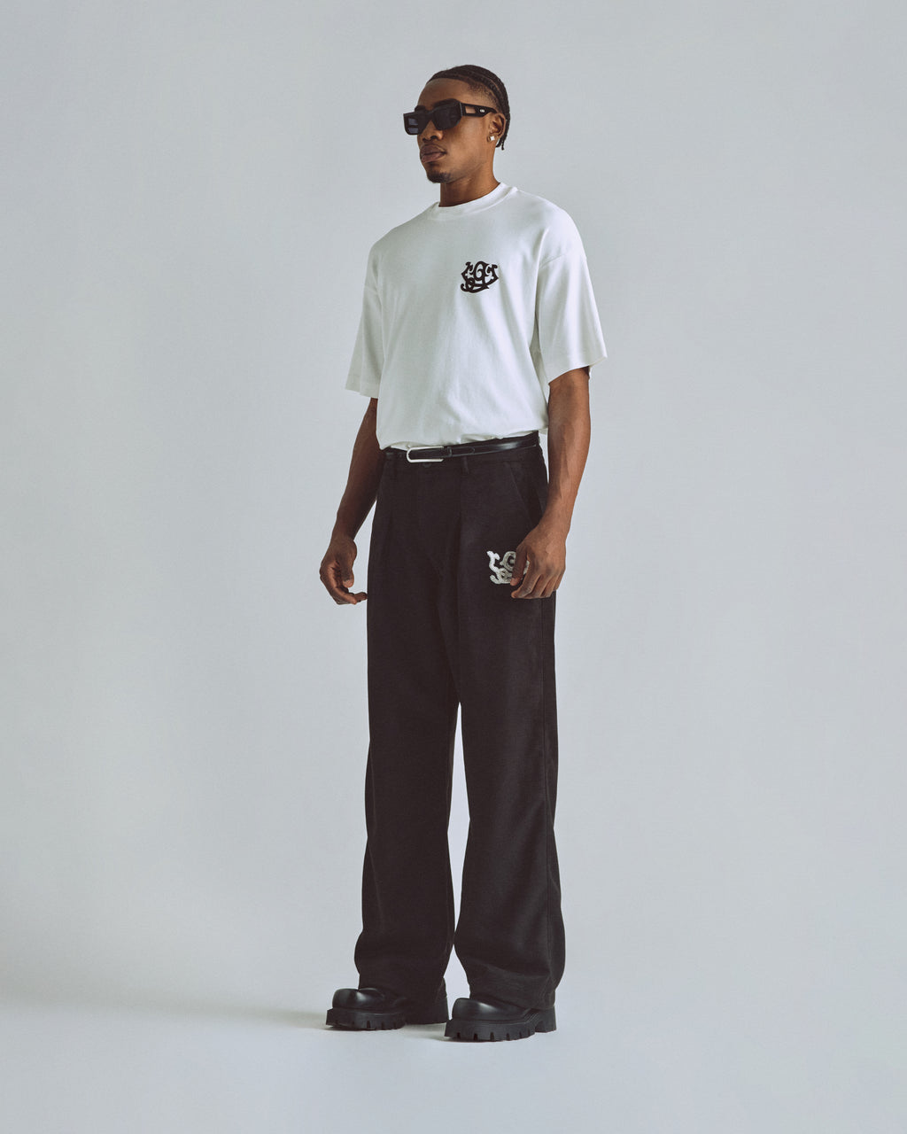 THE PATH MONOGRAM BOXY FIT TSHIRT WHITE