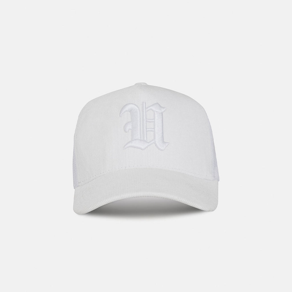 UNDERGOLD BASICS U CORDUROY TRUCKER CAP CREAM