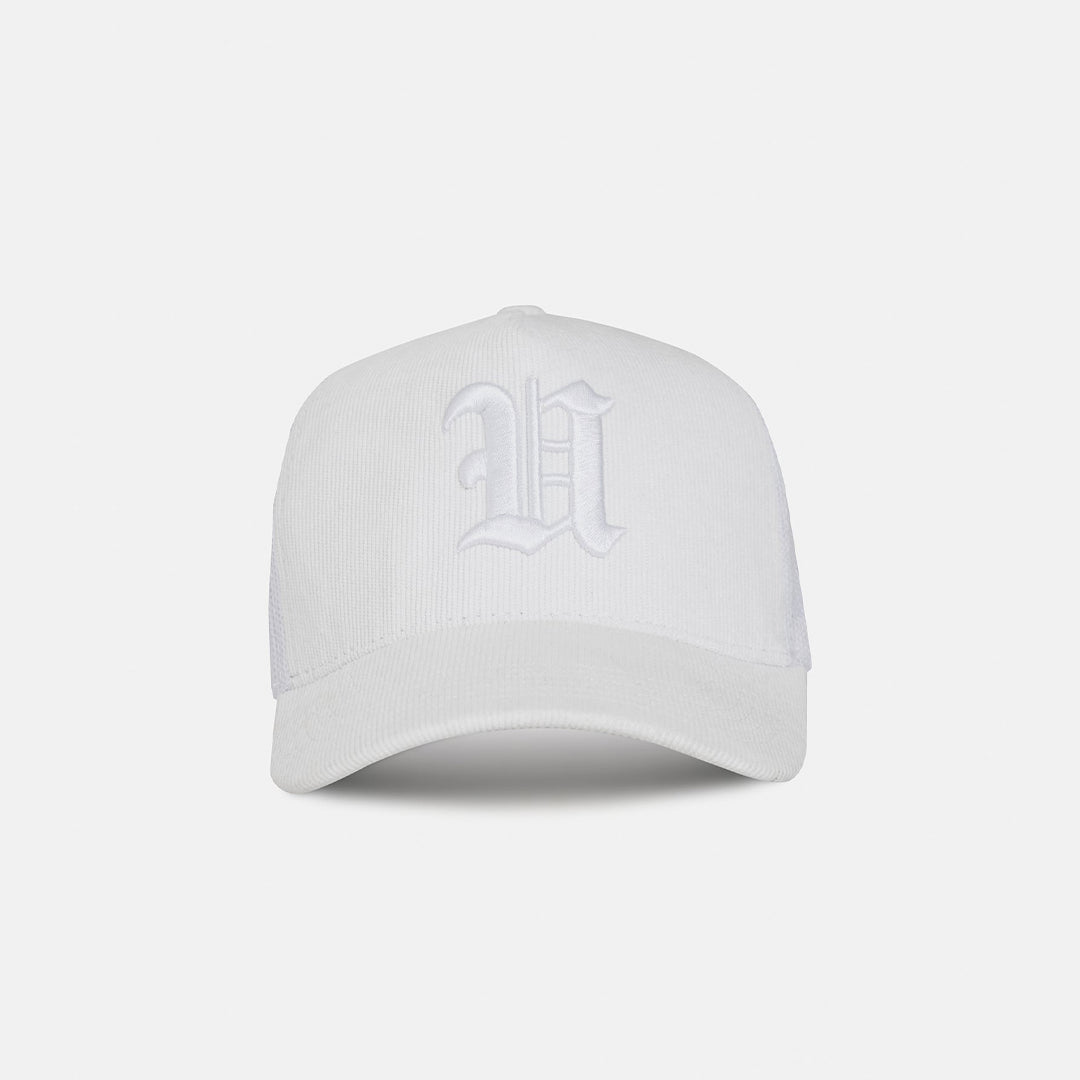 UNDERGOLD BASICS U CORDUROY TRUCKER CAP CREAM