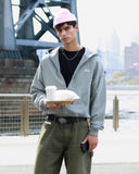 TRUE  FOREST ZIPPER HOODIE  LIGHT GRAY