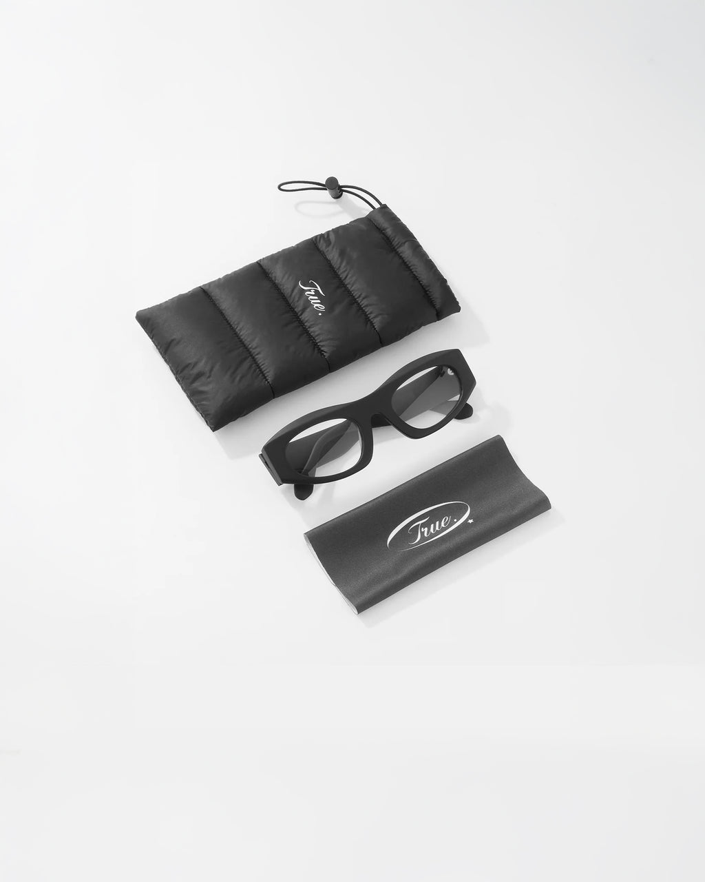 TRUE GEOMETRIC CLEAR SUNGLASSES