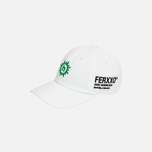 HIDDEN SUNBURST LOGO DAD HAT WHITE