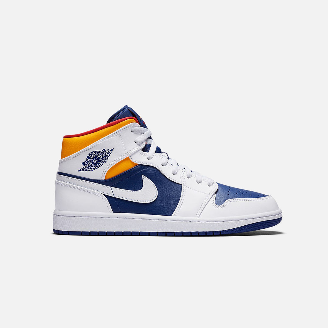 NIKE JORDAN 1 MID ROYAL BLUE LASER ORANGE