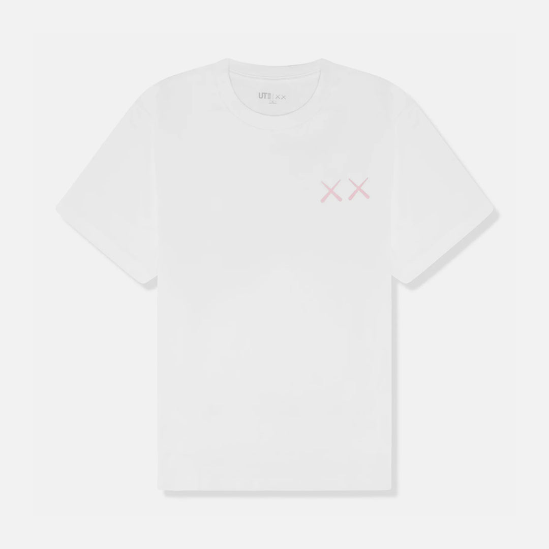 KAWS X UNIQLO WHITE PINK MONSTER T-SHIRT WHITE