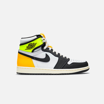 NIKE JORDAN 1 RETRO HIGH WHITE BLACK VOLT UNIVERSITY GOLD