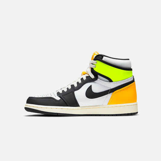 NIKE JORDAN 1 RETRO HIGH WHITE BLACK VOLT UNIVERSITY GOLD