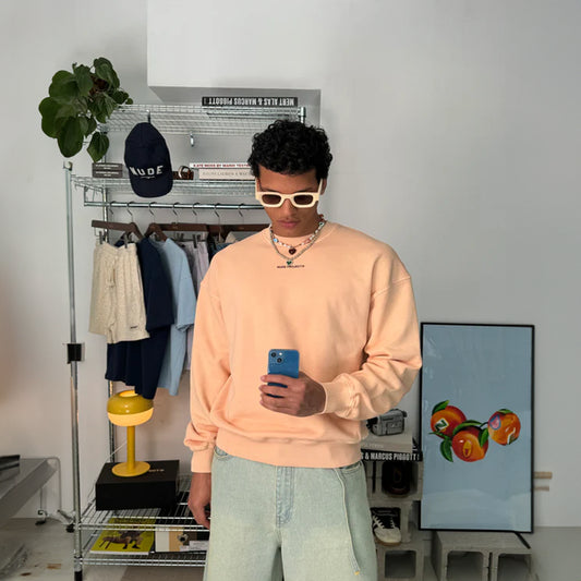 NUDE PROJECT CULT CREWNECK GARMENT DYE PEACH