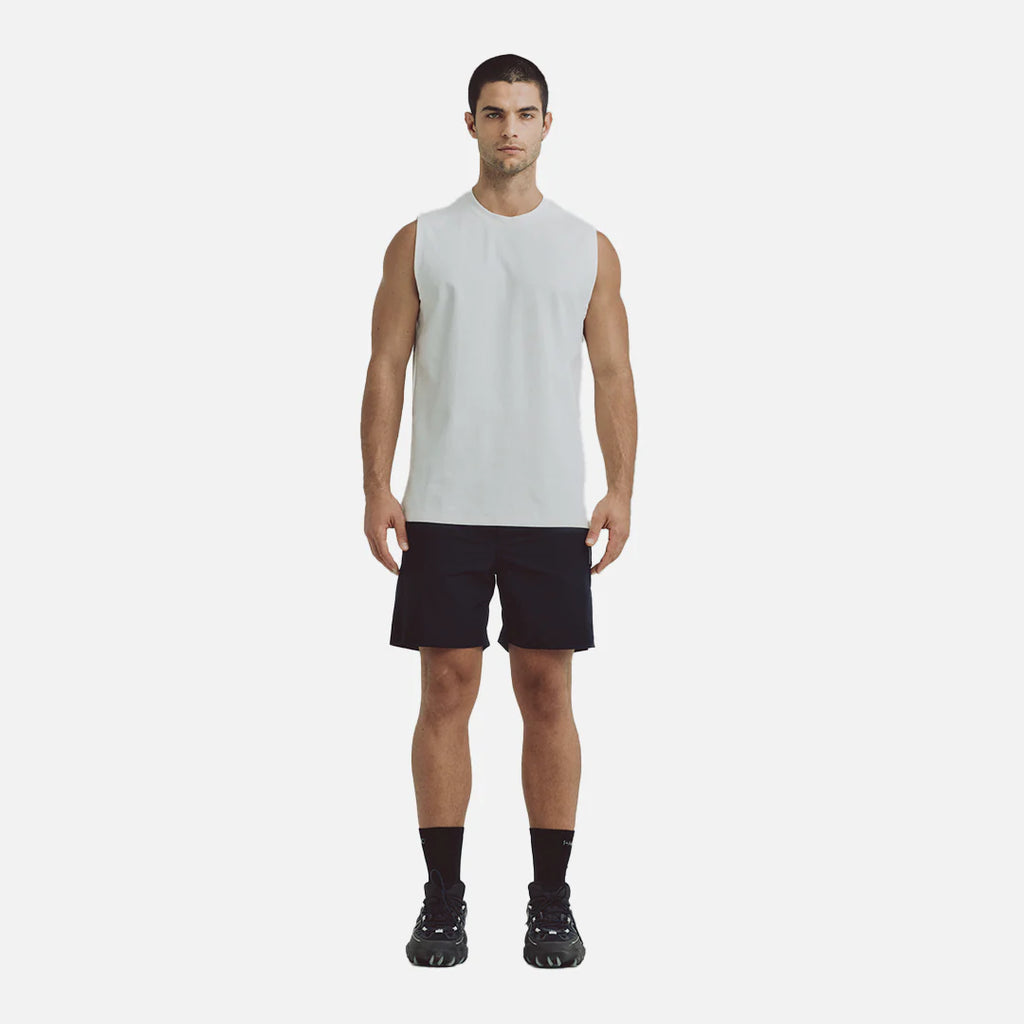 REMANENCE RELAXED FIT COBALT TANK TOP WHITE