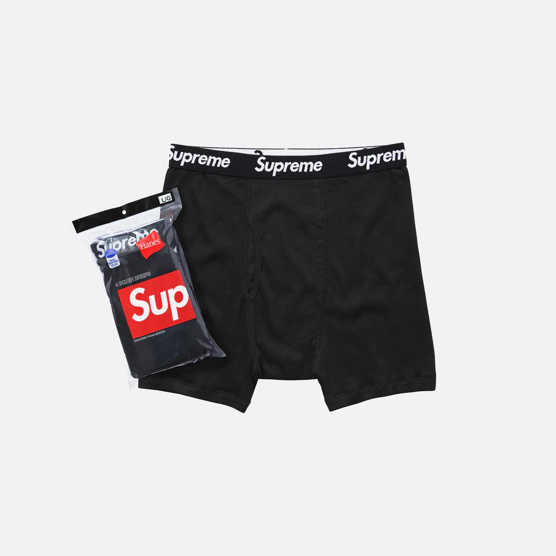 SUPREME HANES BOXER BRIEFS BLACK