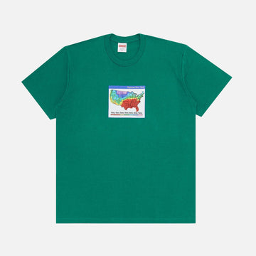 SUPREME USA WHEATHER T- SHIRT GREEN