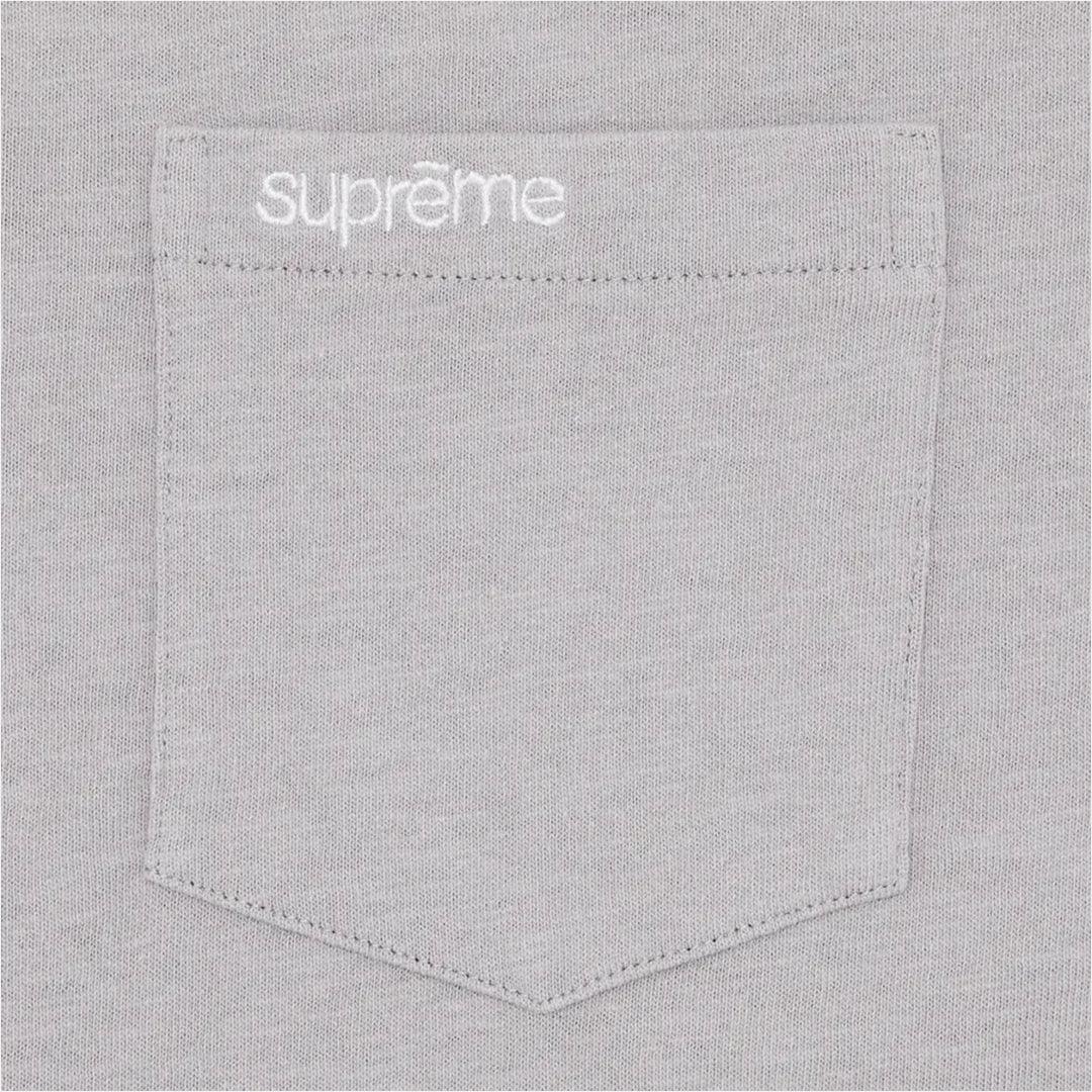 SUPREME S/S POCKET TEE SILVER