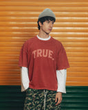 TRUE - Latino Vintage Boxy Tee Burgundy