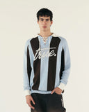True Striped Knit Polo Azul