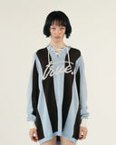 True Striped Knit Polo Azul