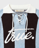 True Striped Knit Polo Azul