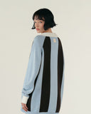 True Striped Knit Polo Azul