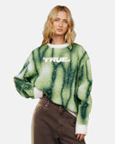 True Blurred Knit Pullover Green