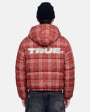 True Intuition Plaid Jacket Burgundy