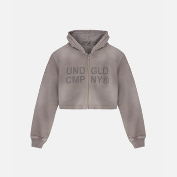 UNDERGOLD LUMINESCENCE UNDGLD CMPNY SLIM FIT ZIP-UP CROPPED VINTAGE GRAY