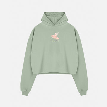 UNDERGOLD DREAMERS PEGASUS CROPPED HOODIE GREEN