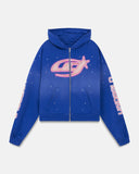 UNDERGOLD - Hoodie Act 1 Neon Zip Up Boxy Fit - Electric Blue
