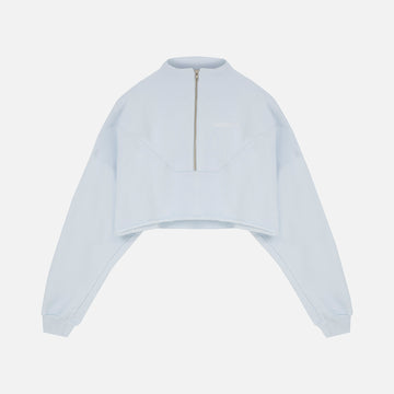 UNDERGOLD BASICS CROPPED ZIP UP CREWNECK BABY BLUE