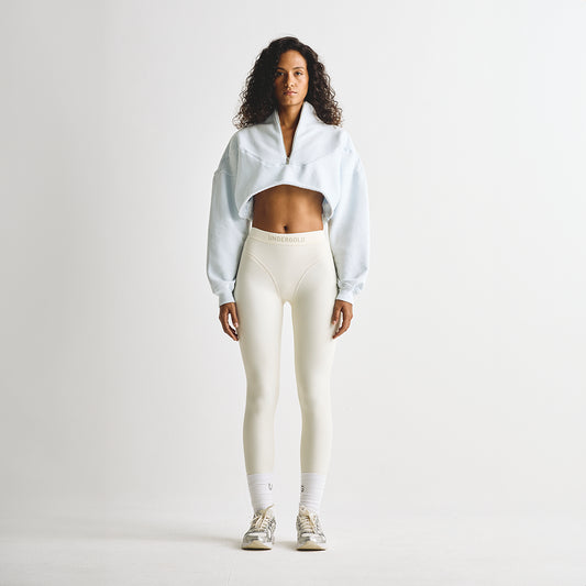 UNDERGOLD BASICS CROPPED ZIP UP CREWNECK BABY BLUE