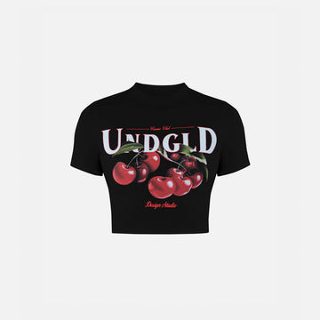 UNDERGOLD BASICS CHERRIES BABY TEE BLACK