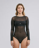 True Bandeau Mesh Bodysuit Negro